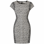 Diane Von Furstenberg Monochrome Cotton Snake Dress US 4 UK 8
