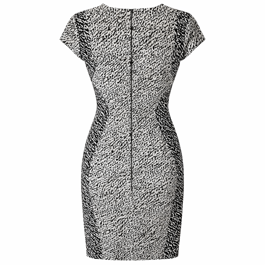 Diane Von Furstenberg Monochrome Cotton Snake Dress US 4 UK 8
