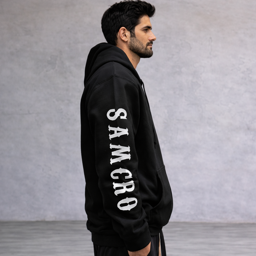 Sons of Anarchy Black Charter Hoodie Pullover - Redwood Original 48" Chest
