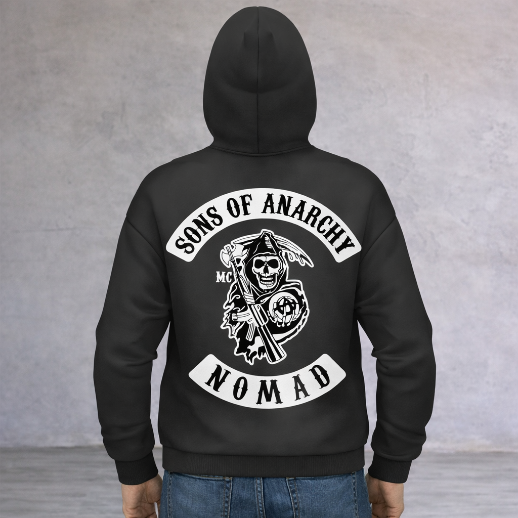 Sons of Anarchy Black Charter Hoodie Pullover - Redwood Original 48" Chest