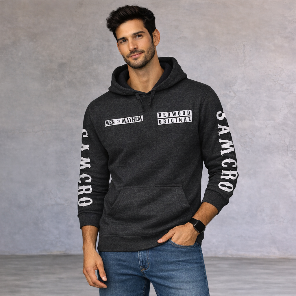 Sons of Anarchy Black Charter Hoodie Pullover - Redwood Original 48" Chest