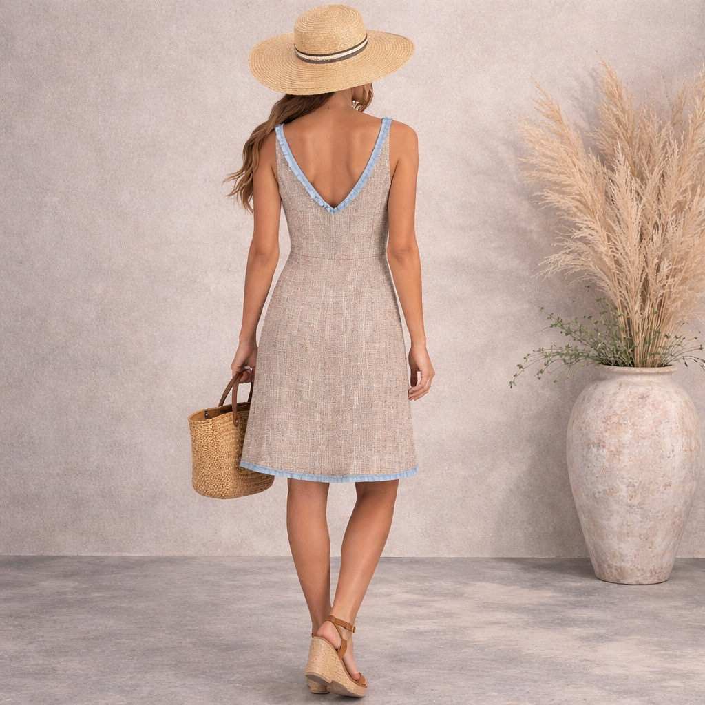 Moschino Cheap & Chic Silk & Cotton Tweed Dress UK 8