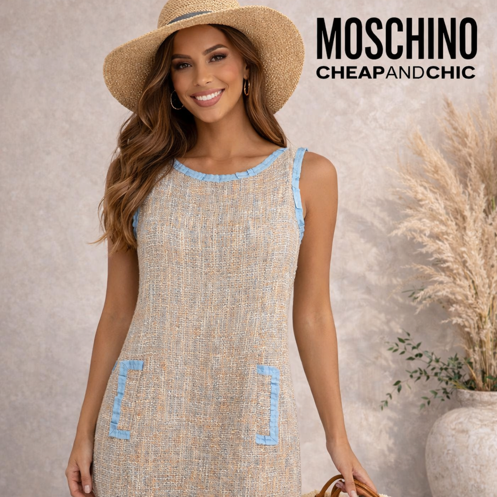 Moschino Cheap & Chic Silk & Cotton Tweed Dress UK 8