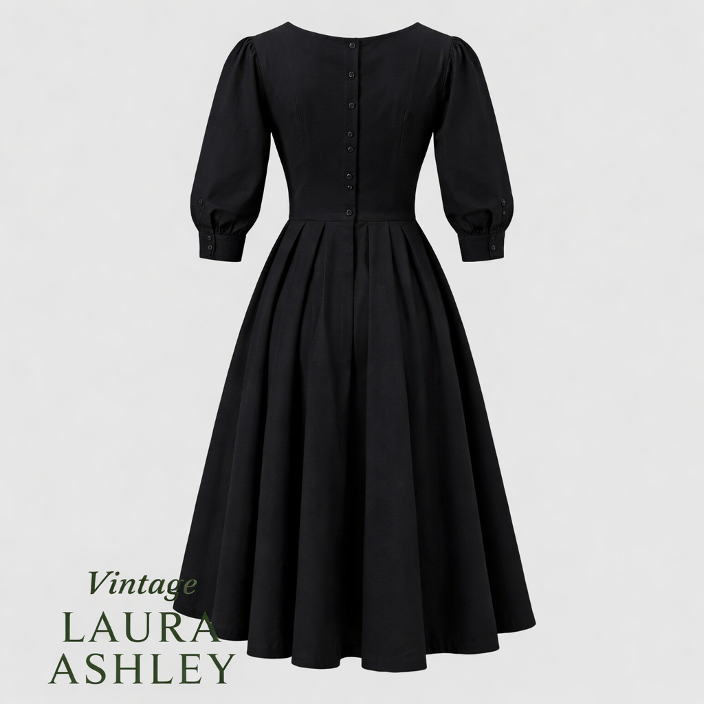 Laura Ashley Vintage Dress, Button Back Detail UK 10/12