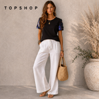Topshop Black Chiffon Sequin Short Sleeve Top UK 12
