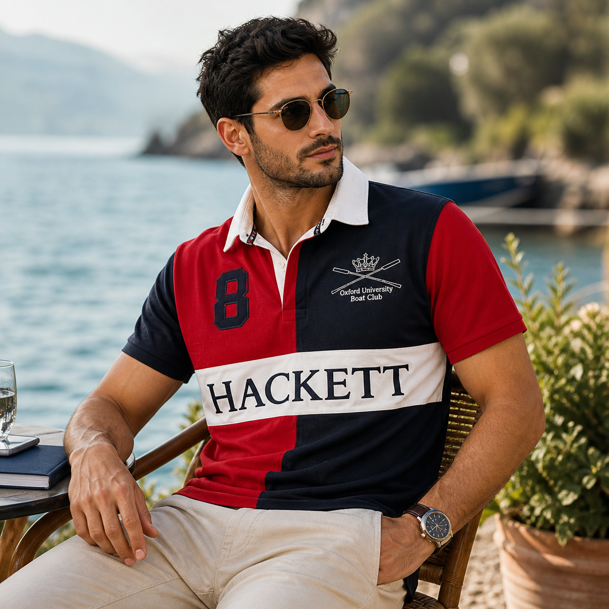 Hackett London Cotton Polo Shirt Oxford Boat Club XS