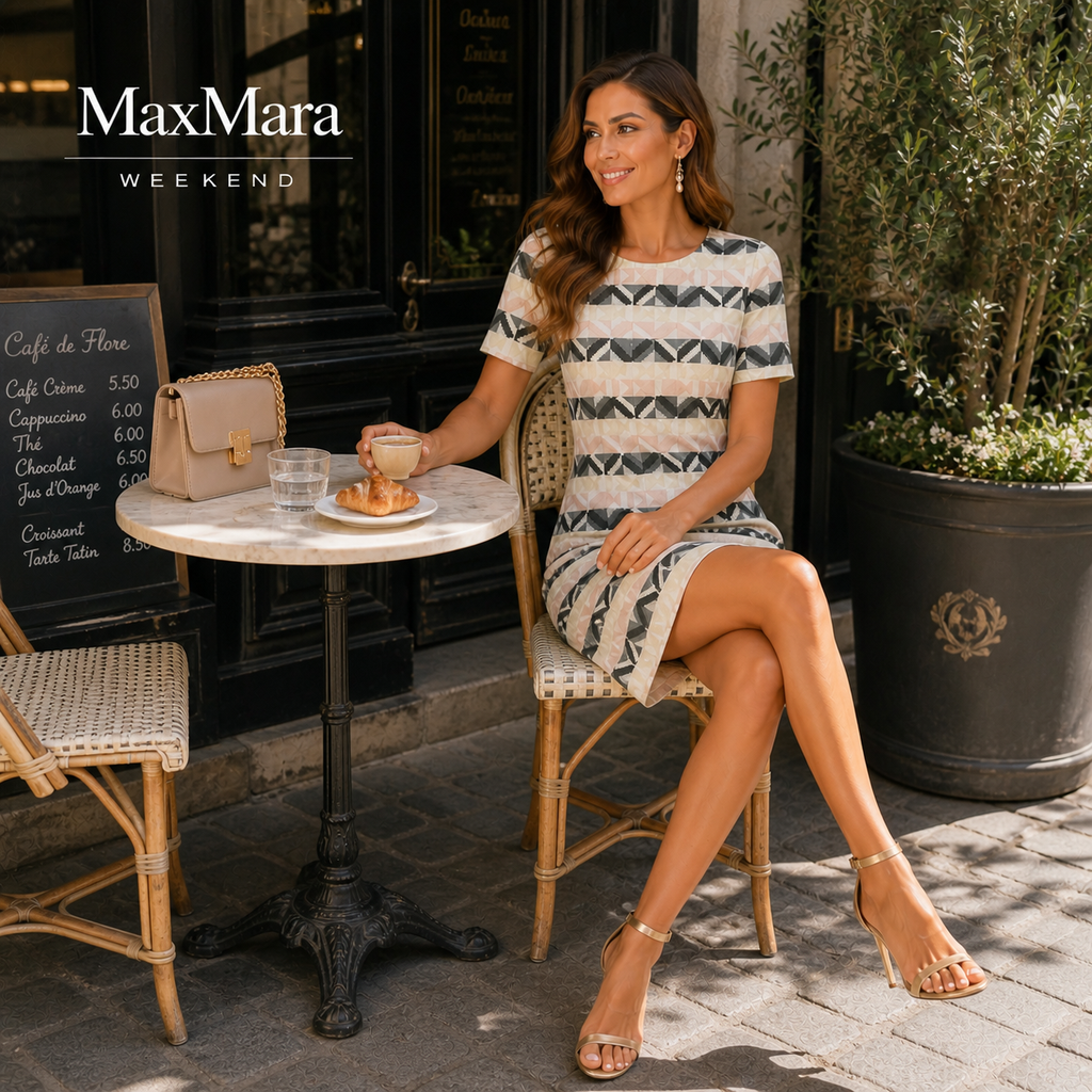 Max Mara Weekend Geometric A-Line Dress UK 6