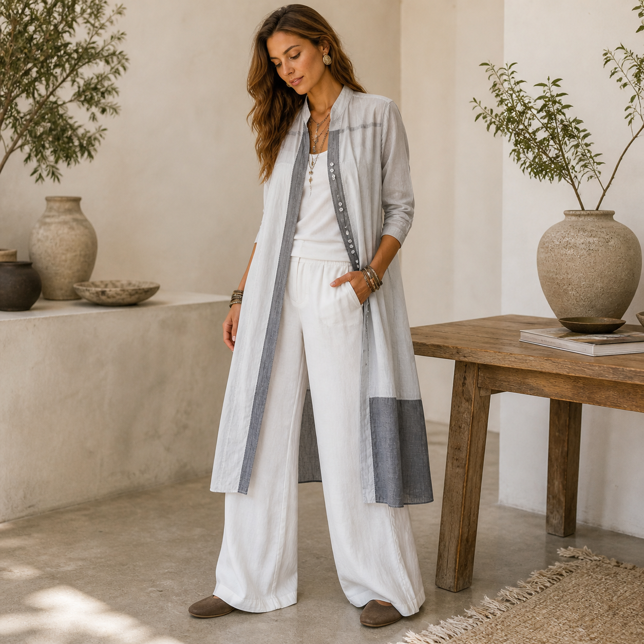 Nitya 100% Cotton Longline Jacket UK 10