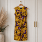 Class Roberto Cavalli Yellow Purple Floral Dress UK 8