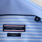 Tommy Hilfiger Fitted Blue Stripe Shirt Size M - 40/15 3/4"