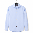 Tommy Hilfiger Fitted Blue Stripe Shirt Size M - 40/15 3/4"