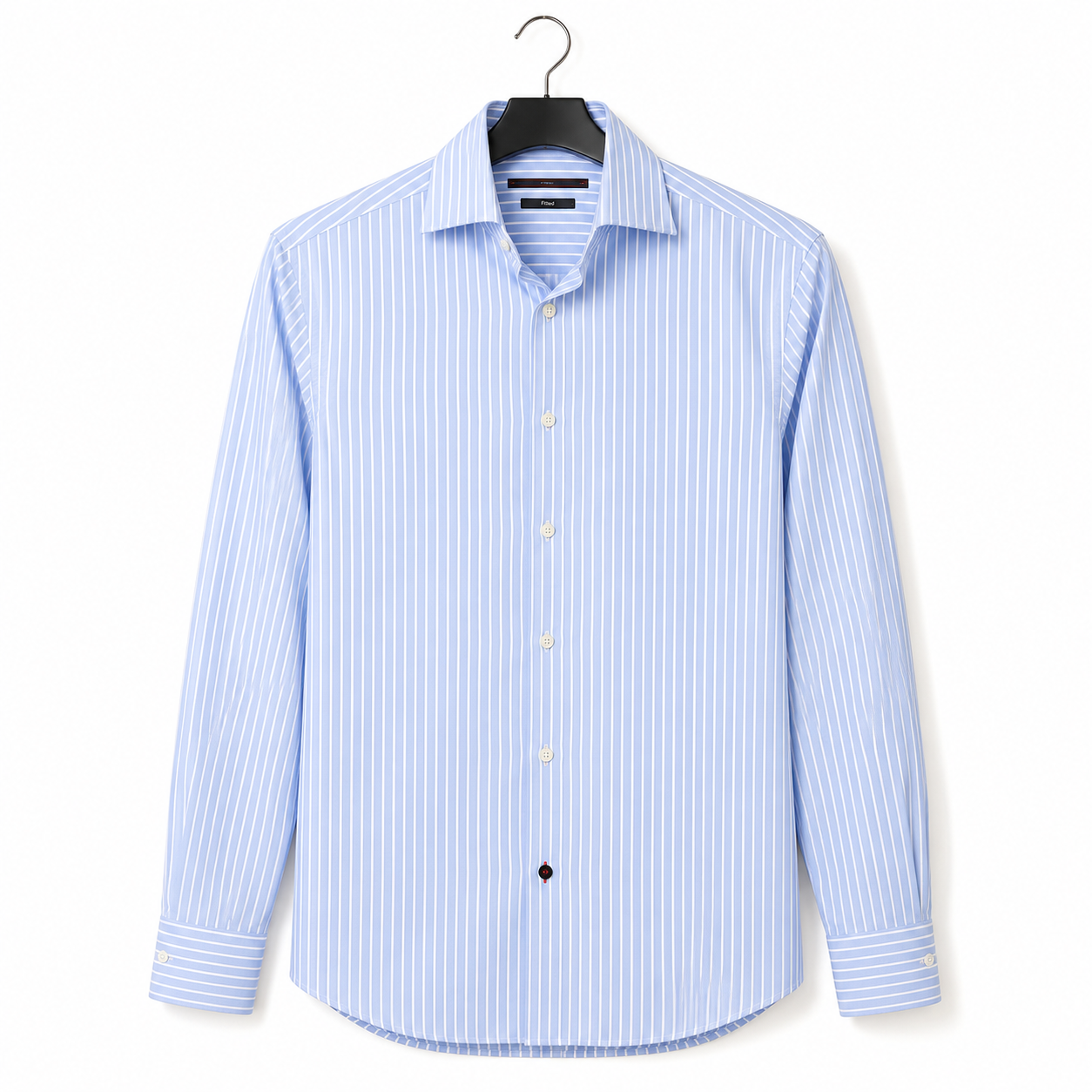 Tommy Hilfiger Fitted Blue Stripe Shirt Size M - 40/15 3/4"