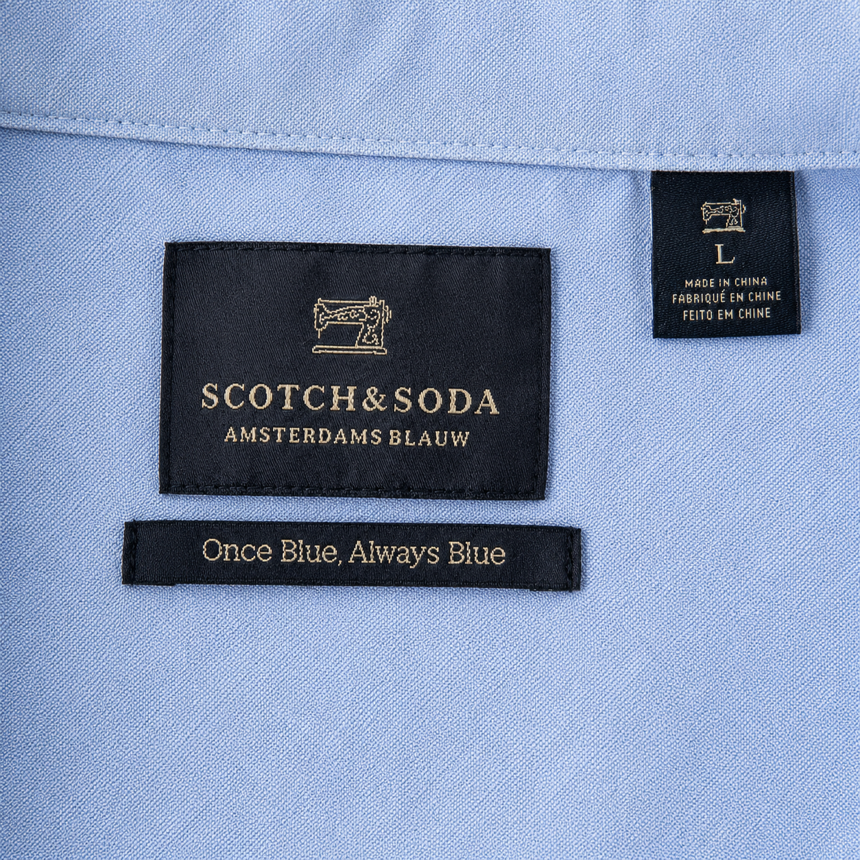 Men’s Scotch & Soda Blue Cotton Shirt Size L