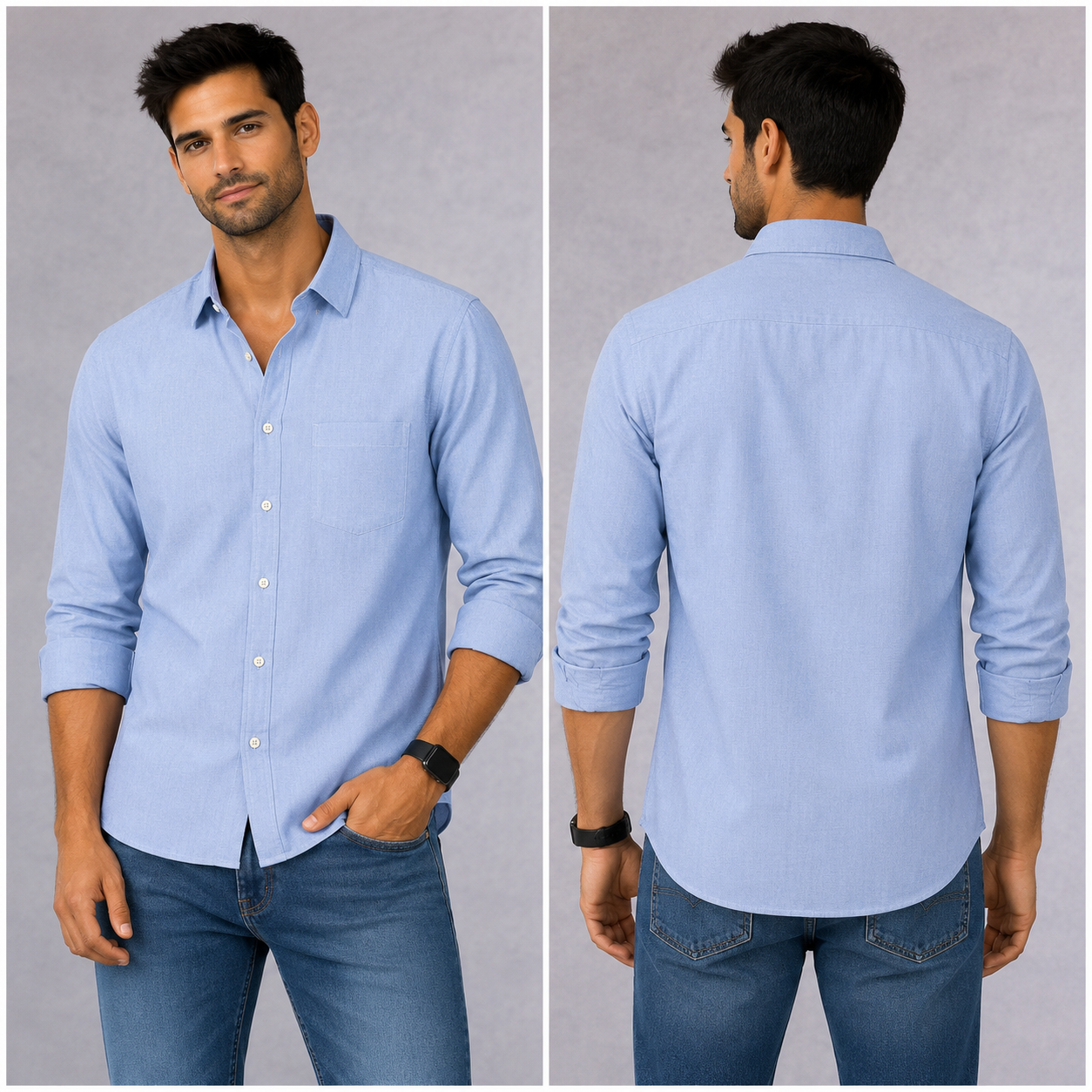 Men’s Scotch & Soda Blue Cotton Shirt Size L