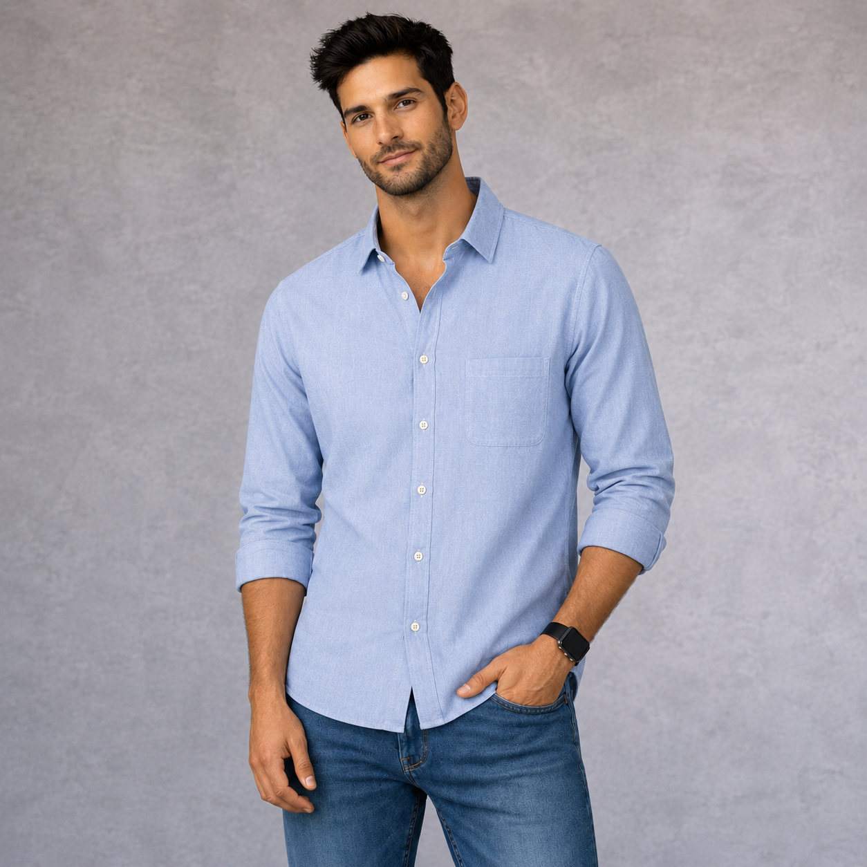 Men’s Scotch & Soda Blue Cotton Shirt Size L