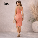 JAX Orange Floral Lace Pencil Dress UK 10