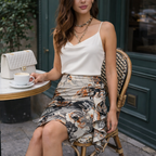 Karen Millen Grey Orange Floral Midi Pencil Skirt  UK 10