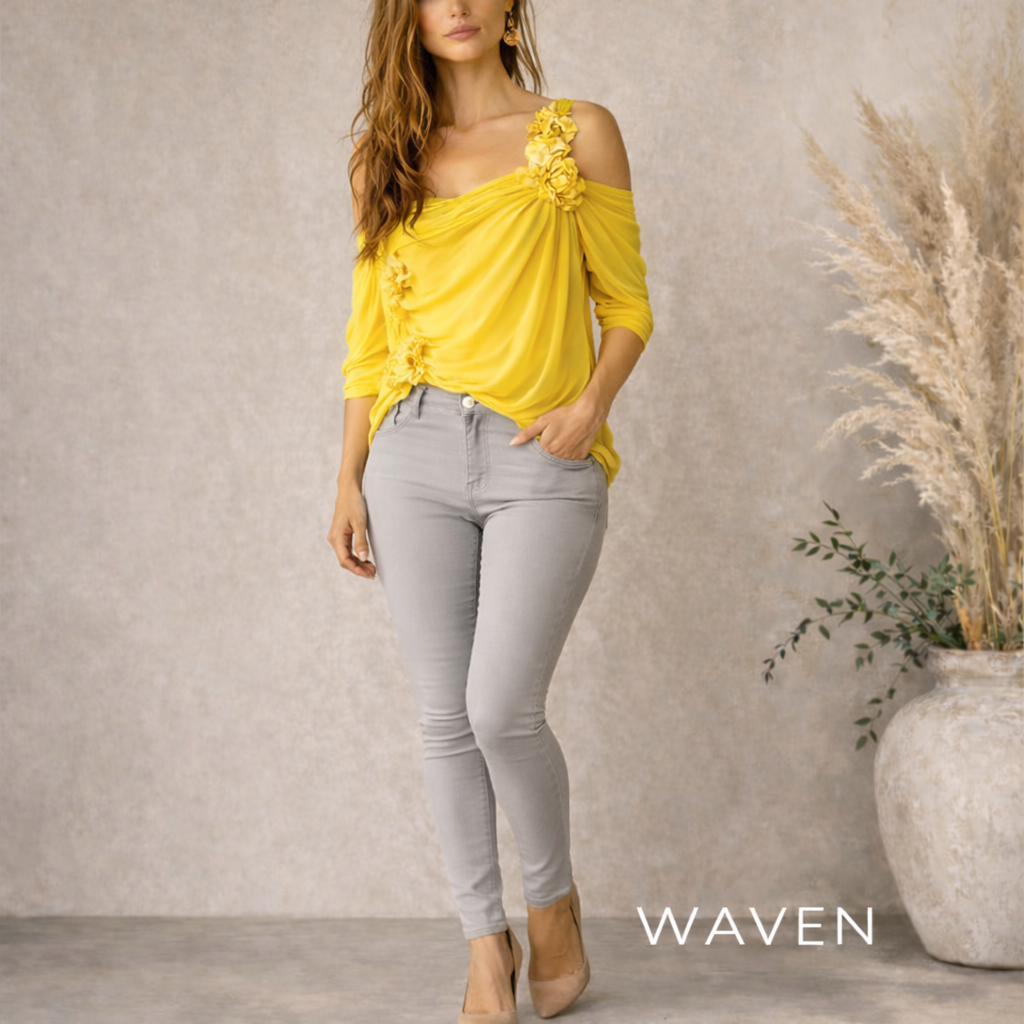 Waven Pale Grey Mid Rise Skinny Jeans UK 10