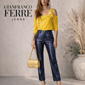Gianfranco Ferre Jeans Vintage Navy Snake Print Trousers Size 29