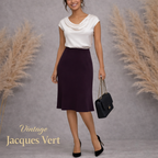 Jacques Vert Dark Plum Purple Flippy Skirt UK 14