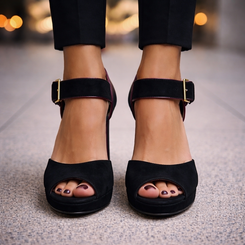 Sergio Rossi Purple Leather Black Suede Sandals UK 4.5