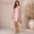 L.K. Bennett Rose Pink Sherbert Dress UK 6