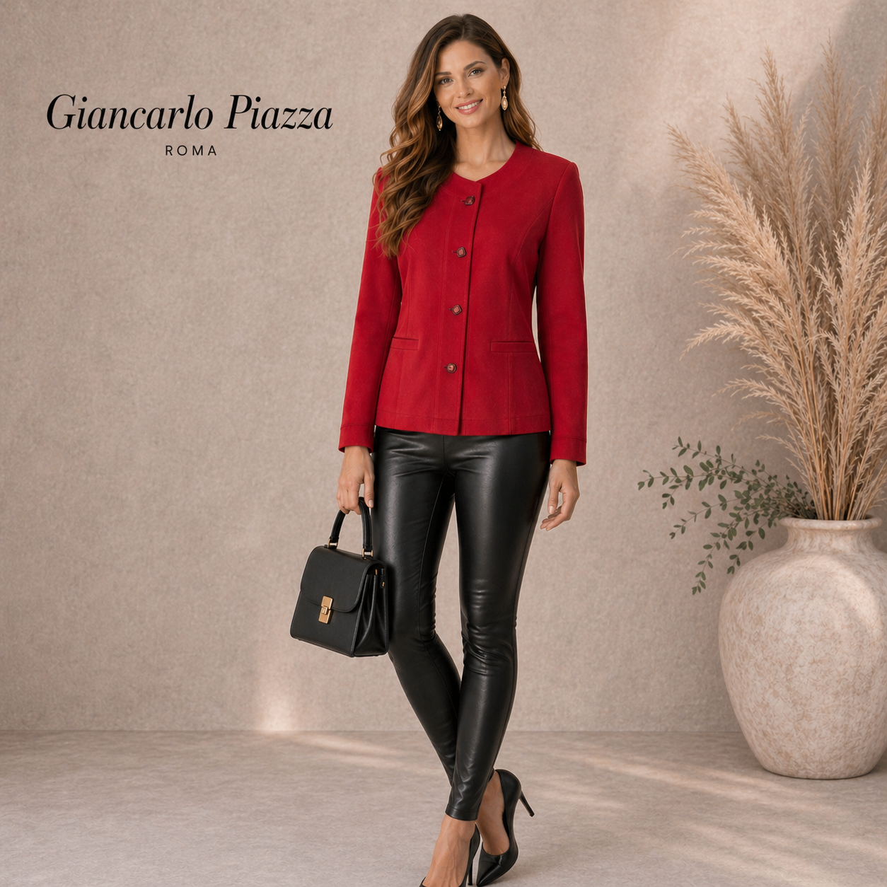Giancarlo Piazza Roma Italian Vintage Red Suede Jacket UK 14