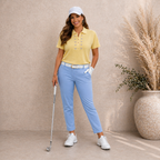Moose Golf Yellow Embroidered Cotton Top Polo UK 12