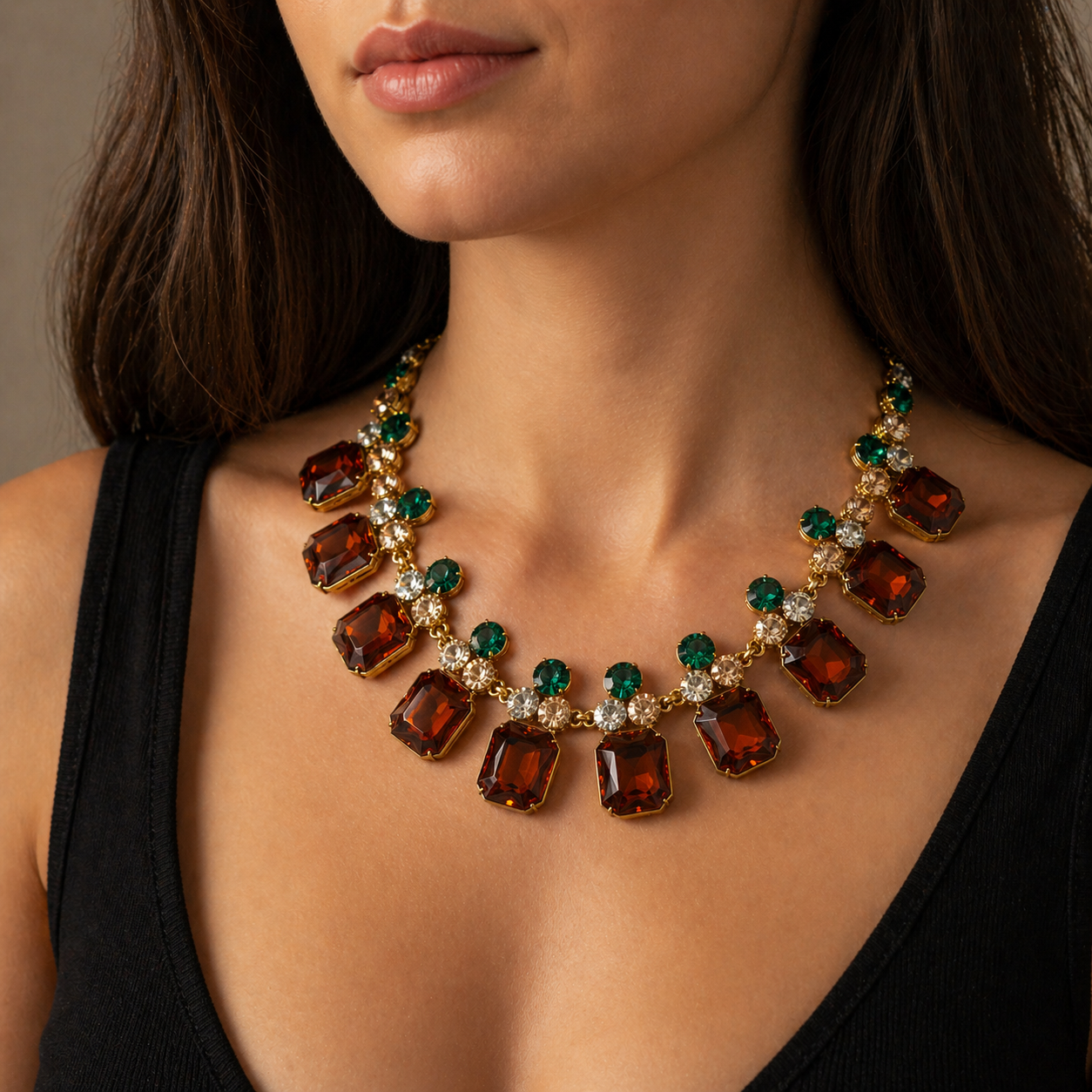 Nali Coloured Crystal Statement Necklace