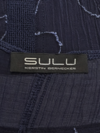 SULU Kerstin Bernecker Navy Linen Silk Tunic Top UK 10