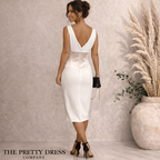 The Pretty Dress Company Cream Blush Satin Dress UK 14