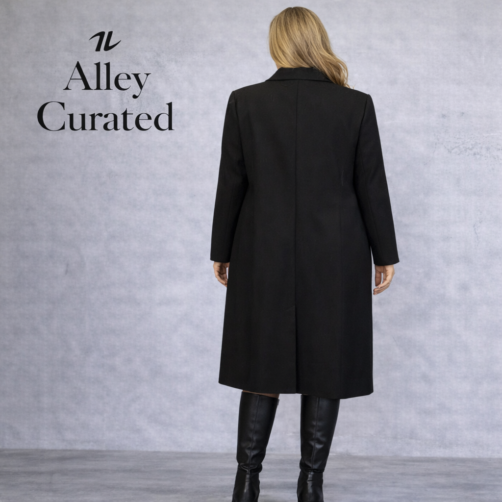 Miranda Dunn Black 3/4 Length Winter Coat UK 18