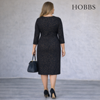 Hobbs Navy Long Sleeve Winter Dress UK 16