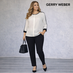 Gerry Weber Ivory & Black Chiffon Blouse UK 16