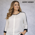 Gerry Weber Ivory & Black Chiffon Blouse UK 16