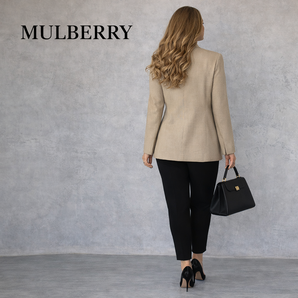 Mulberry Vintage Lightweight Wool Cotton Jacket UK 16