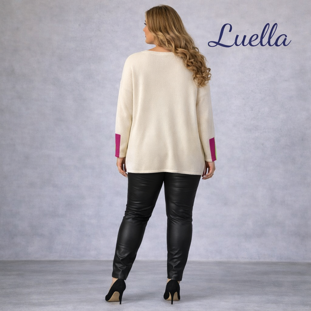 Luella Oatmeal Cashmere & Merino Wool Jumper UK 16