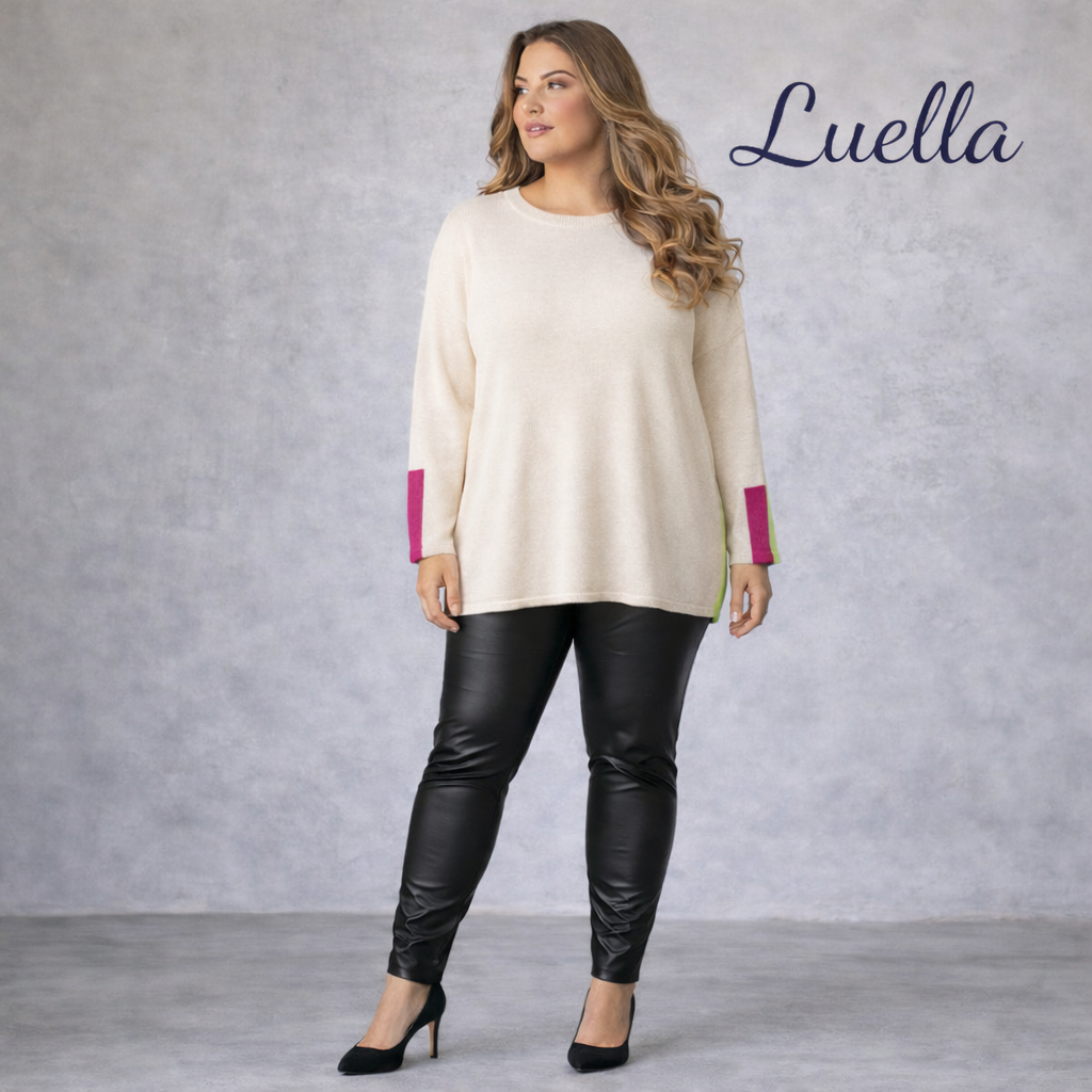 Luella Oatmeal Cashmere & Merino Wool Jumper UK 16