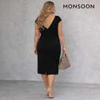 Monsoon Black Shimmer Sleeveless Party Dress  UK 16