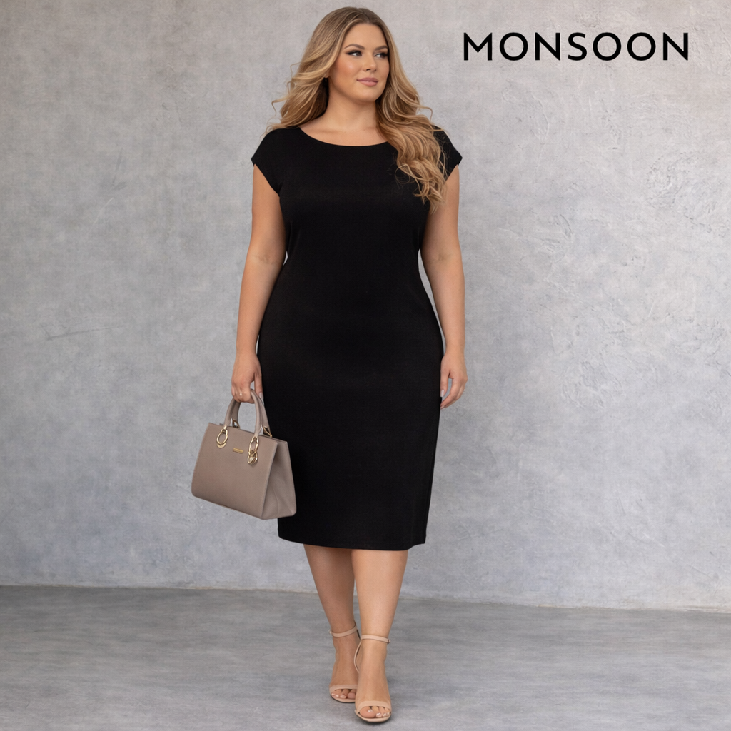 Monsoon Black Shimmer Sleeveless Party Dress  UK 16