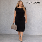 Monsoon Black Shimmer Sleeveless Party Dress  UK 16