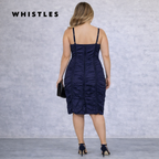 Whistles Purple Ruched Bodycon Dress UK 16