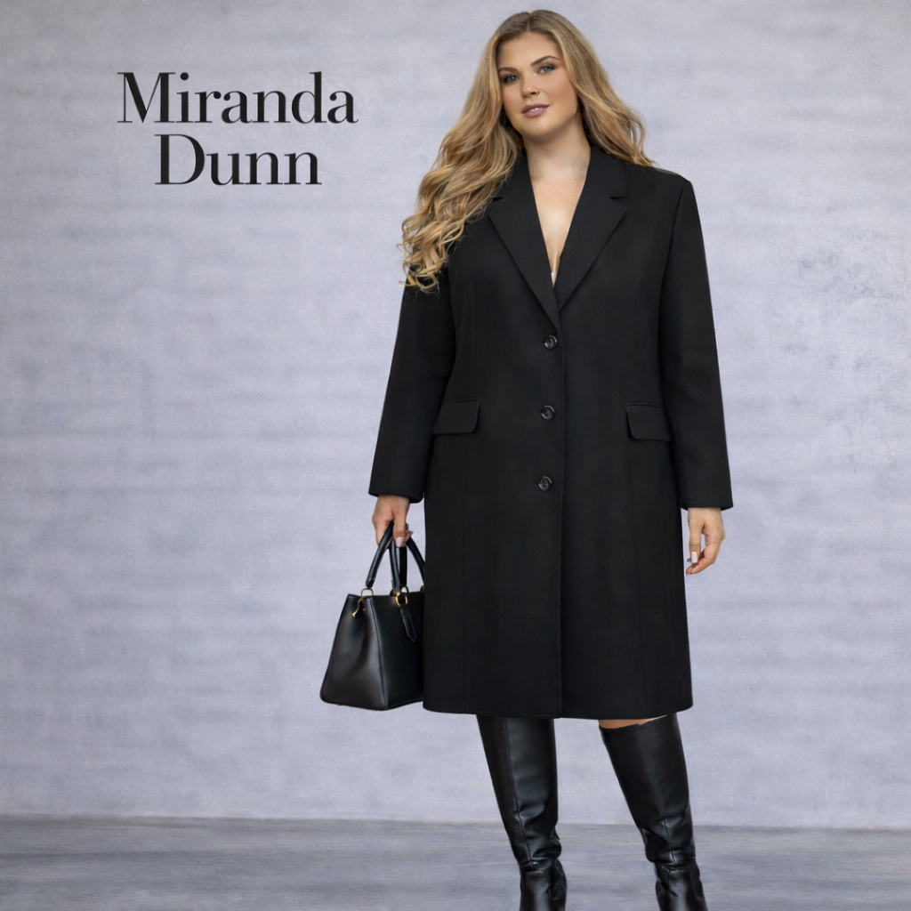 Miranda Dunn Black 3/4 Length Winter Coat UK 18