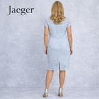Jaeger Baby Blue Lace Cap Sleeve Pencil Dress UK 16