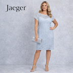 Jaeger Baby Blue Lace Cap Sleeve Pencil Dress UK 16