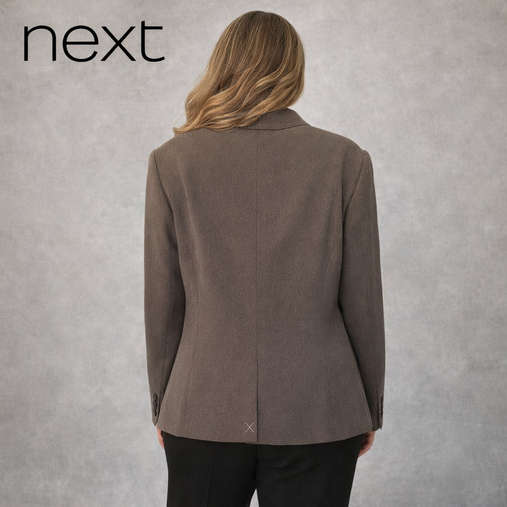 Next Brown Grey Tailored Jacket UK 18