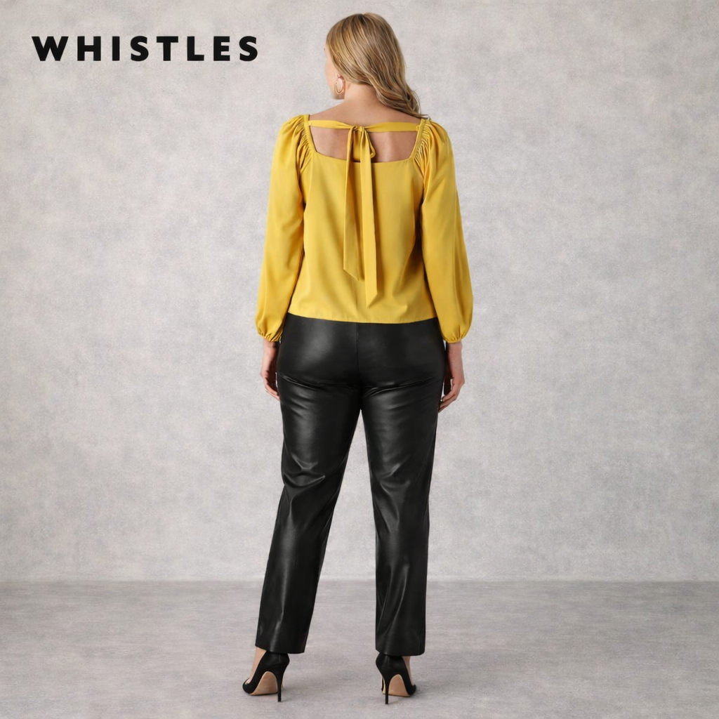 Whistles Mustard Yellow Lila Blouse  UK 16