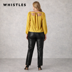Whistles Mustard Yellow Lila Blouse  UK 16