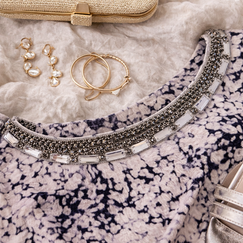 120% Lino White Purple Linen Dress UK 10