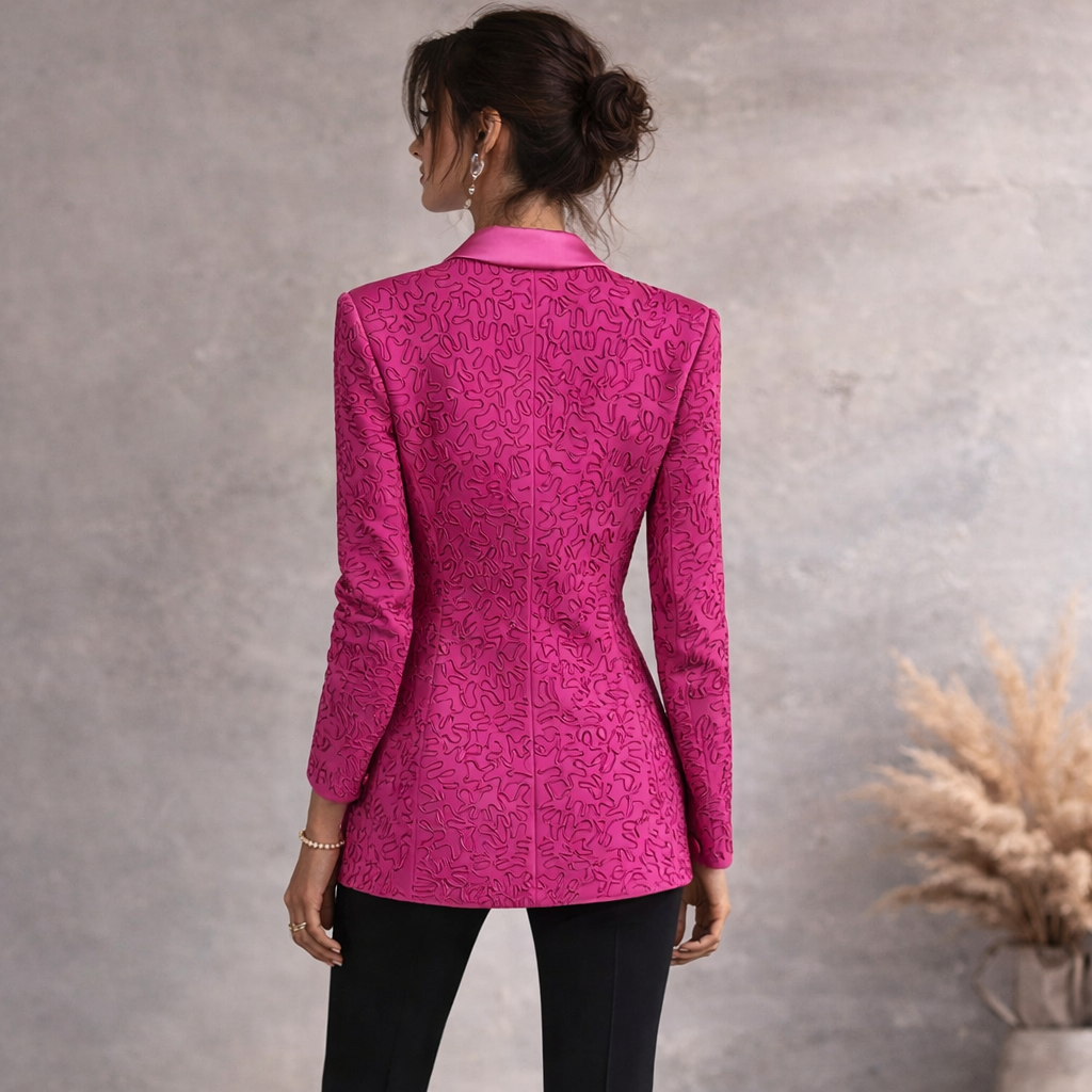 After Six By Ronald Joyce Pink Crepe Satin Jacket UK 12